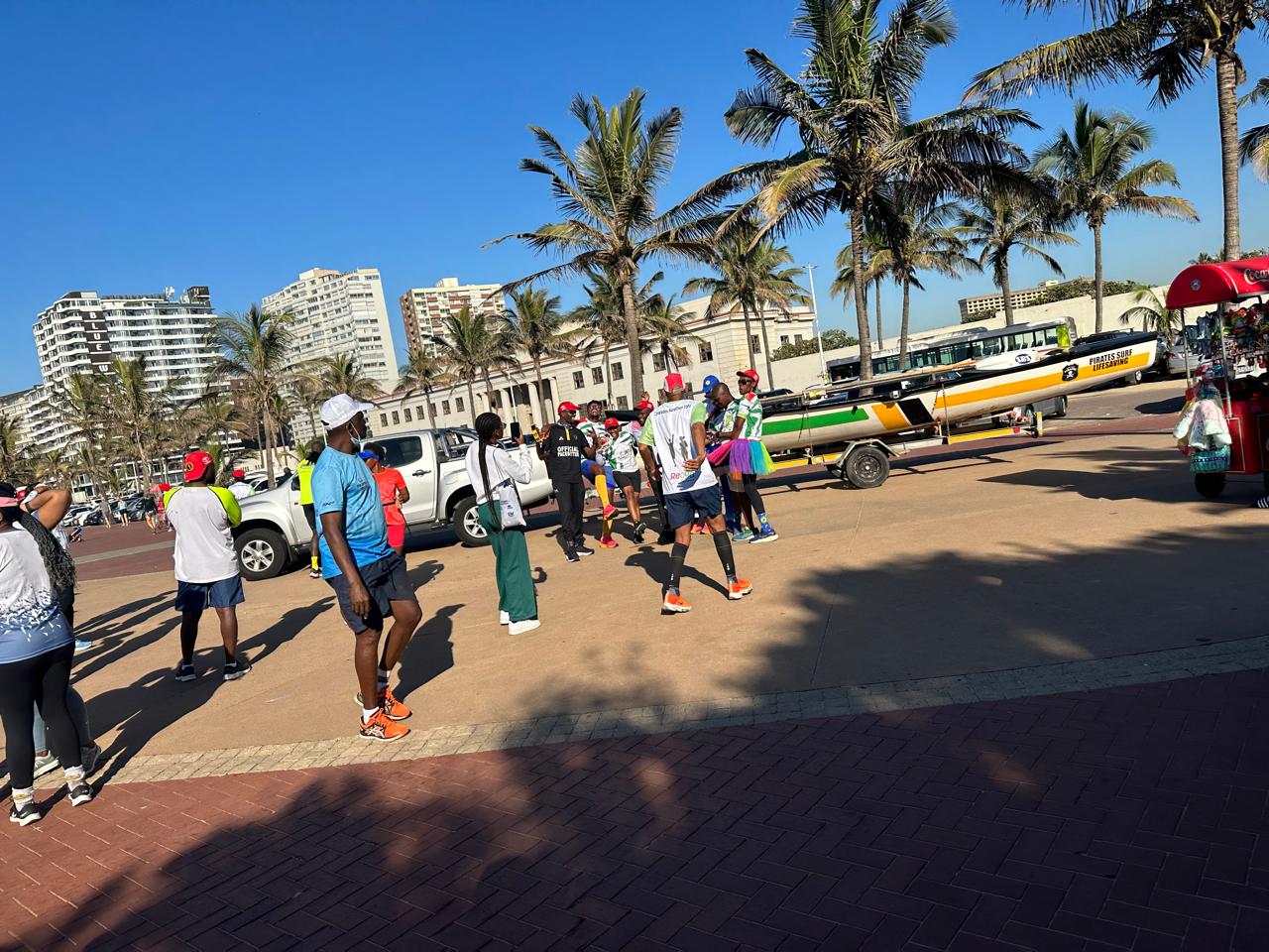 Folang runners on the Durban promenade ahead of race day